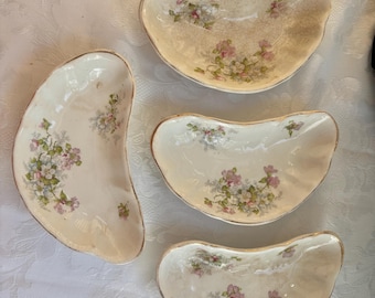Antique Anchor Pottery Bone Dishes Set of 4