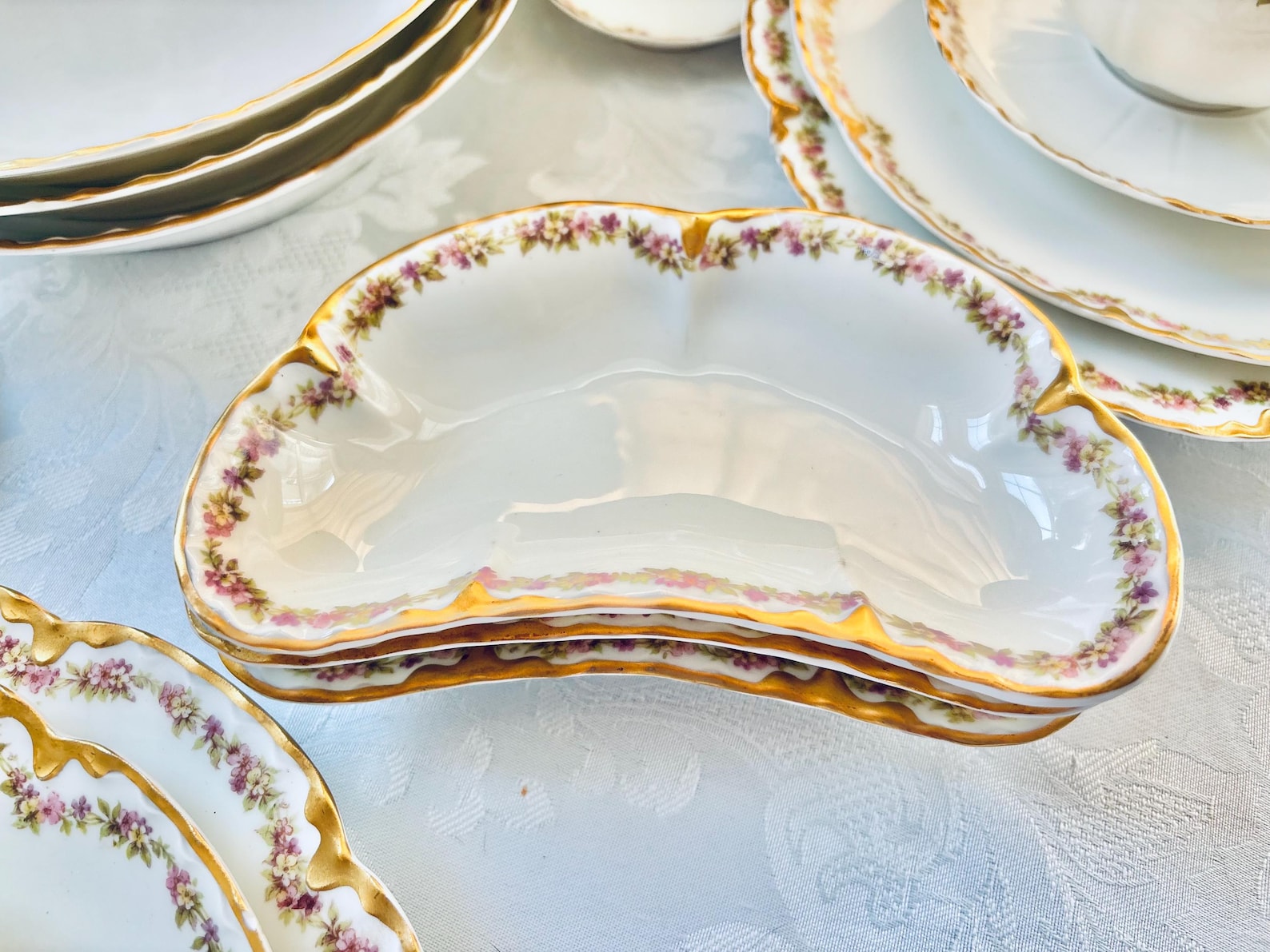 Haviland Limoges Schleiger 524A Porcelain Luncheon Set, Service for 3