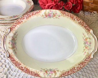 Vintage Noritake Rose China Set of Four Salad Plates Made in