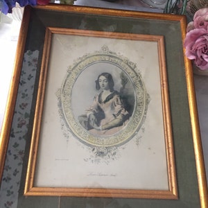 Antique W P Frith Art Print: Love&#39;s Summer Cloud, Matted and Framed