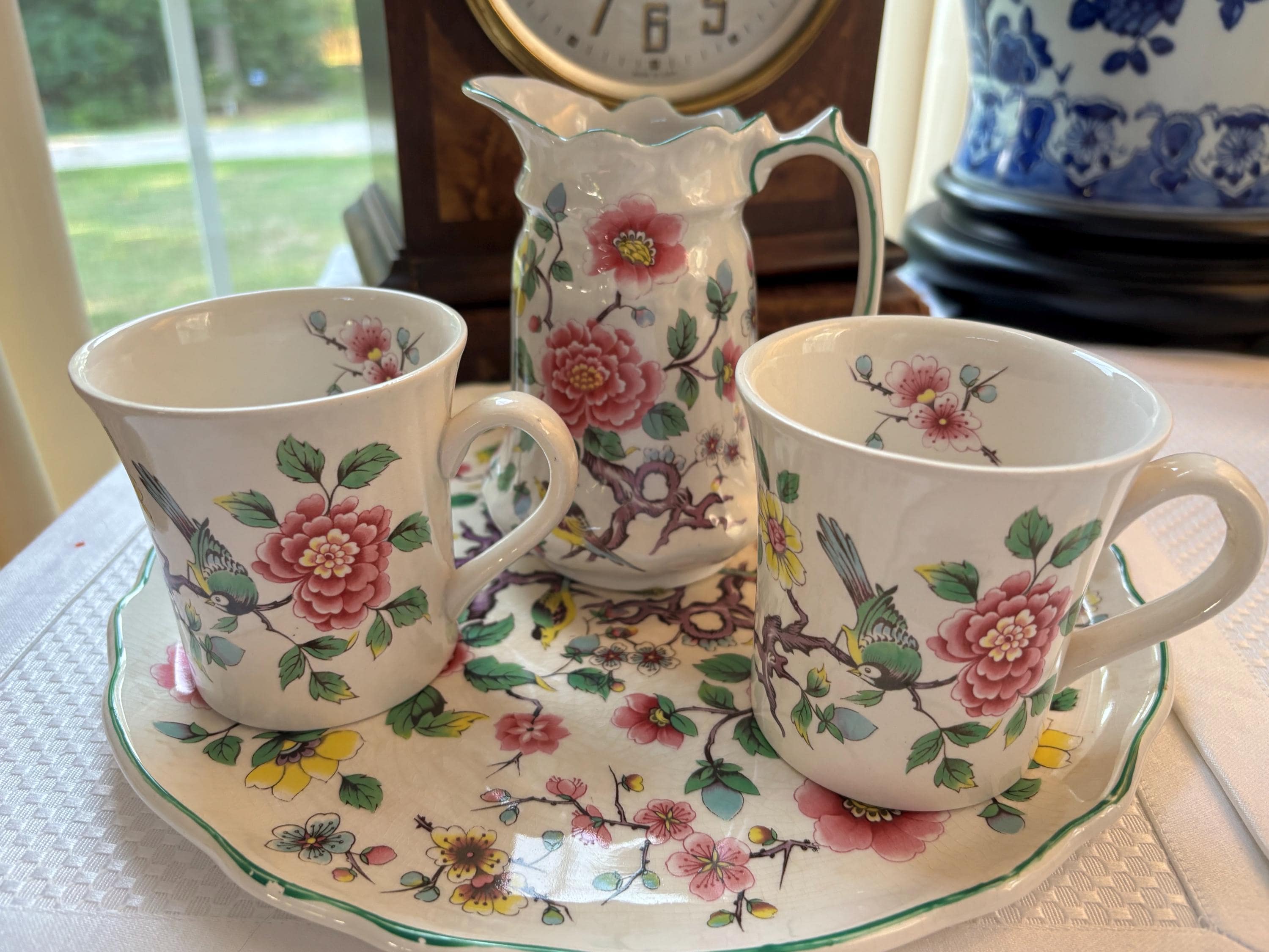 James Kent Old Foley Tea Set: Chinese Rose Chintz, Vintage English