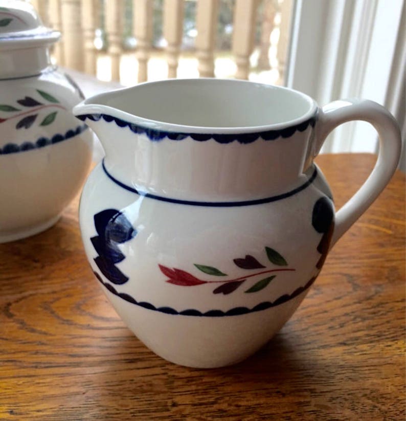 Adams Ironstone Lancaster Sugar Bowl and Creamer Set Farmhouse Etsy