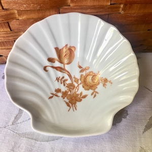 Shell geformt Emoges Frankreich Trinket Schale Gold Blumendesign