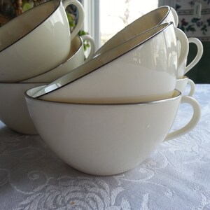 Set of 6 Vintage Lenox Tea Cups, Platinum Band, Lenox Olympia, Wedding Favor, Centerpeice Tea Cups
