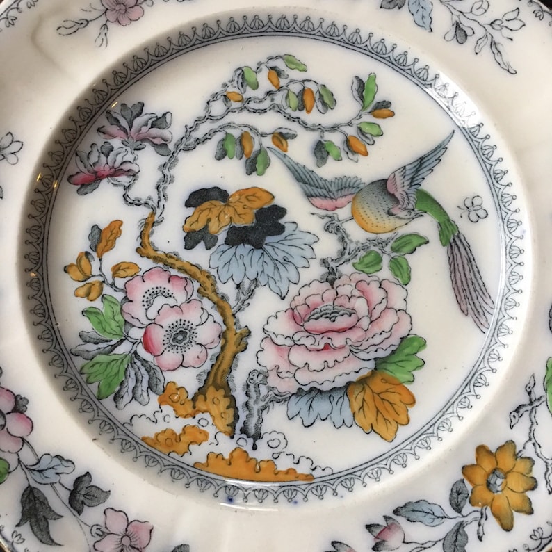 Ashworth and Bros Hanley England Antique Plate Chinoserie Etsy
