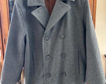 Manteau Marin Gris En Laine Et Cachemire J Crew - Taille L - État Impeccable