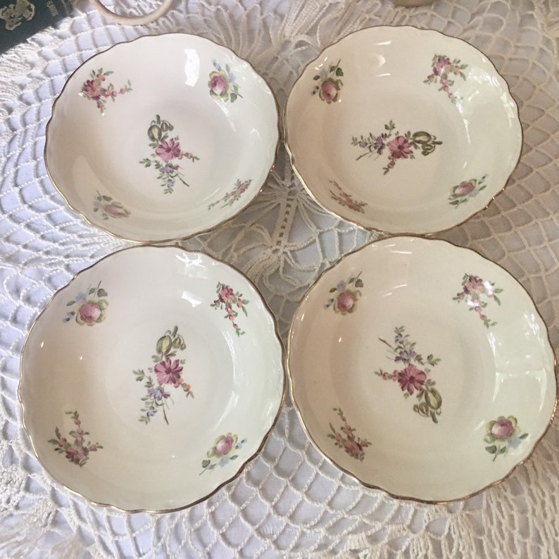Wedding China Homer Laughlin Household Institute Priscilla Set of 4 Dessert or Fruit Bowls