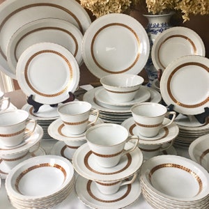 Wedding Gift Fine China Japan Harmony House Regina Pattern Dinnerware Set 80 pieces Srv for 10 & extras Mid Century Modern
