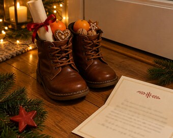 Printable letter from St. Nicholas – 6 St. Nicholas letters for children, certificate and boot tag, PDF