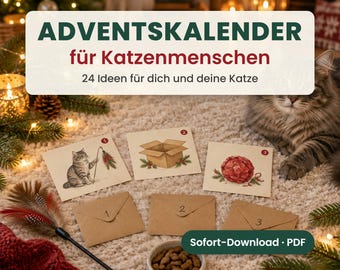 Printable Cat Advent Calendar – 24 Ideas for Cat Owners, Gift for Cat Lovers and Cat Moms, PDF 2026