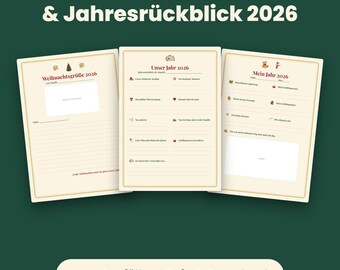 Christmas letter and year in review 2026 to fill out | Family and children | Christmas greetings template PDF for printing