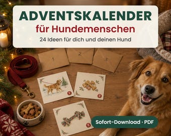 Printable Advent Calendar for Dogs – 24 Ideas for Dog Owners, Gift for Dog Lovers and Dog Moms, PDF 2026