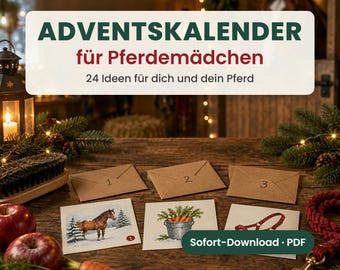 Printable Horse Advent Calendar – 24 Ideas for Horse Girls and Riders, Gift for Horse Lovers, PDF 2026