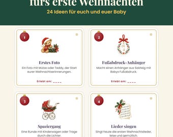 Adventskalender Baby zum Ausdrucken – 24 Ideen fürs erste Weihnachten, Geschenk für Eltern und zur Geburt, PDF 2026
