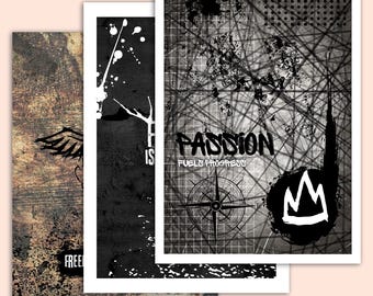 Grunge Printable Art – Motivational Wall Decor (5 Designs)