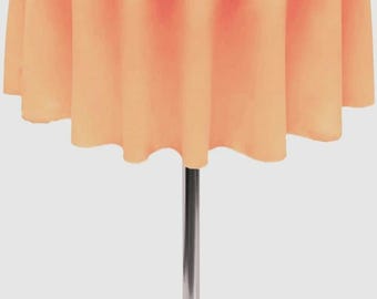 Peach Round Small Polyester Poplin Table Overlay – Wedding, Party & Event Table Decoration (36", 45", 51", 54", or 58" Round Overlay)