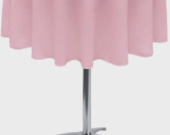 Blush Pink Round Small Polyester Poplin Table Overlay – Wedding, Party & Event Table Decoration (36", 45", 51", 54", or 58" Round Overlay)