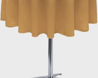 Gold Round Small Polyester Poplin Table Overlay – Wedding, Party & Event Table Decoration (36", 45", 51", 54", or 58" Round Overlay)