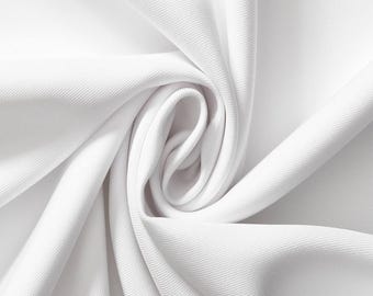 White 60" Wide 100% Cotton Twill Fabric By The Yard – Colorful Heavyweight Fabric for Pants, Jackets, Skirts, Uniforms & Upholstery