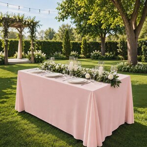 Rostorange duk, Rektangulär duk, Bröllopsduk, Elegant matduk, Evenemangsdekor, Festduk Powder Pink