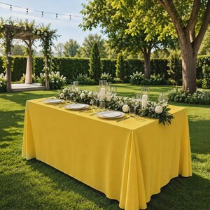 Rostorange duk, Rektangulär duk, Bröllopsduk, Elegant matduk, Evenemangsdekor, Festduk Lemon Yellow