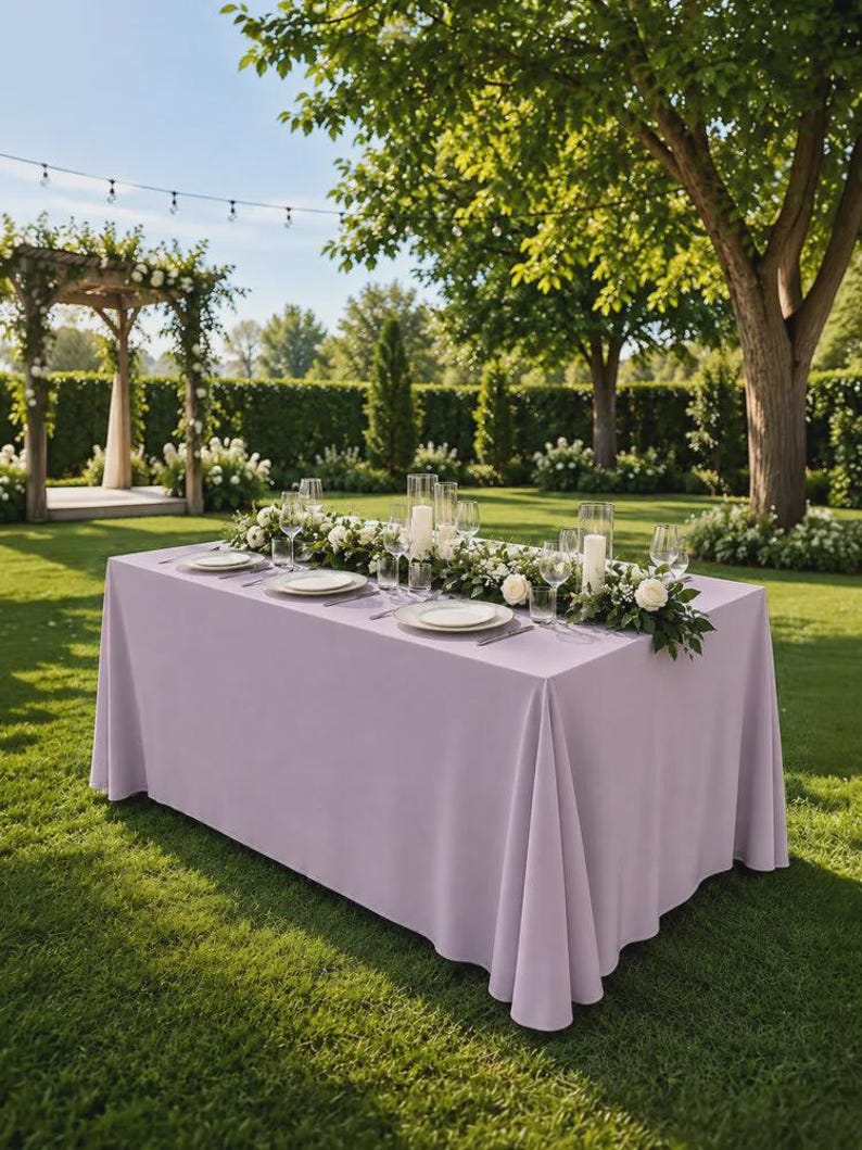 Rostorange duk, Rektangulär duk, Bröllopsduk, Elegant matduk, Evenemangsdekor, Festduk Lavender