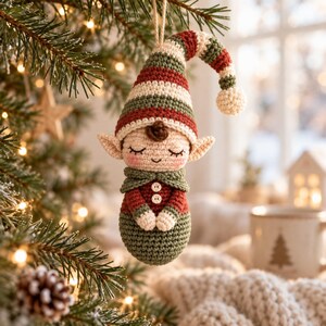 Jultomte Virkmönster PDF, Nordisk Amigurumi Trädprydnad, Sömnig Juldekoration