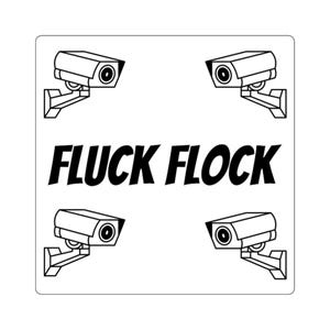 Fluck Flock surveillance camera sticker | square sticker, laptop decal