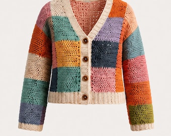 16 Women's Crochet Cardigan Patterns Bundle | Boho, Lace, Granny Square Styles (PDF Download)