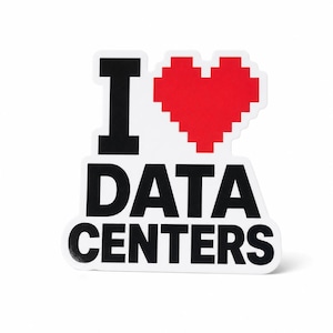 I Love Data Centers Vinyl Sticker | Pixel Heart Retro | Laptop Water Bottle Decal | Software Engineer DevOps Gift