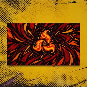 Tapis de jeu et tapis de bureau Ember Vortex Graphic Pulse Fire Fantasy TCG