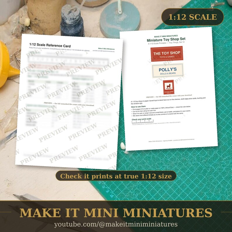 1:12 Scale Toy Shop Printable – Boxed Toys, Shelf Cards, Window Signs (Digital Download) Bild 3