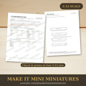 Dollhouse Wall Shelving Template 1:12 Scale — Printable Miniature Furniture Cut-Out Pattern image 3
