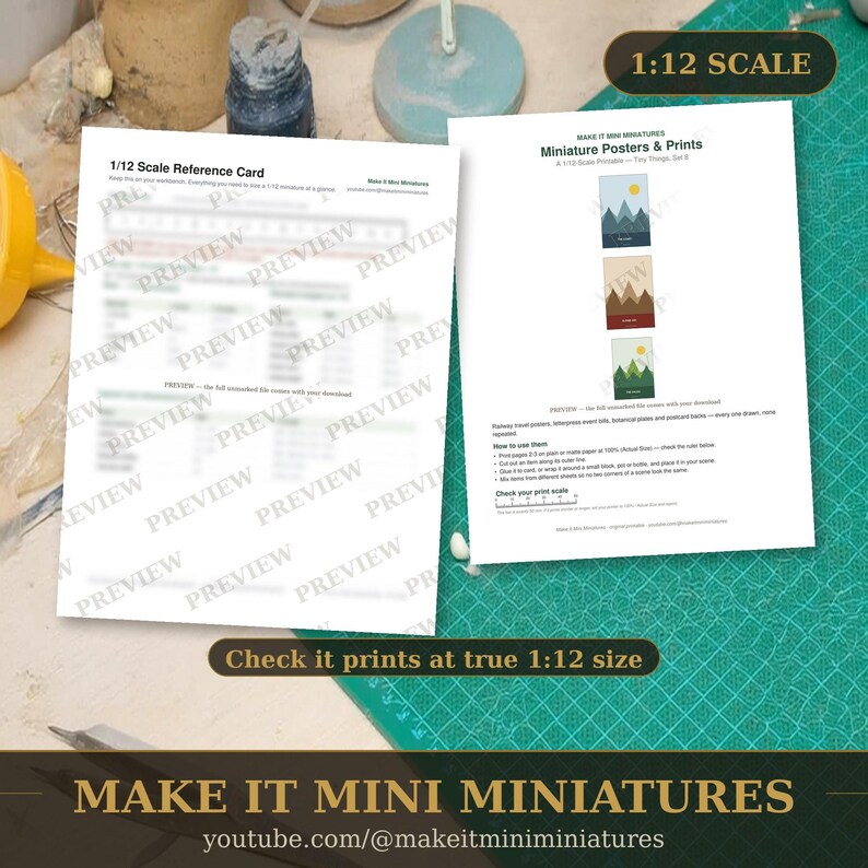 Miniaturposter & -drucke im Maßstab 1:12 zum Ausdrucken – Puppenhauszubehör (Digitaler Download) Bild 3
