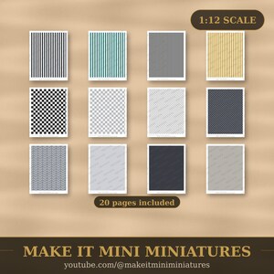 Papel pintado y suelos para casas de muñecas, imprimibles a escala 1:12 — Paquete moderno, 20 hojas imagen 4
