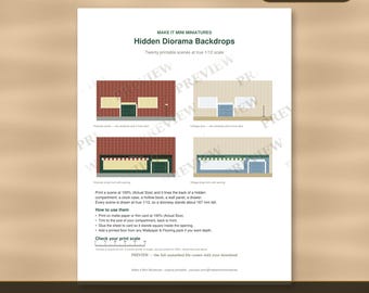 Fondos para dioramas a escala 1:12: 20 escenas imprimibles de calles, tiendas y habitaciones victorianas (descarga digital).