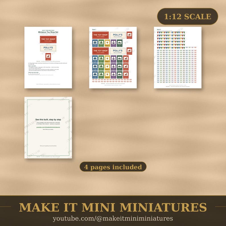 1:12 Scale Toy Shop Printable – Boxed Toys, Shelf Cards, Window Signs (Digital Download) Bild 4