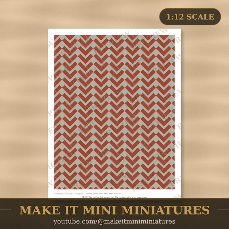 Dollhouse Wallpaper & Flooring Printable 1:12 Scale — Garden Pack, 20 Sheets image 1
