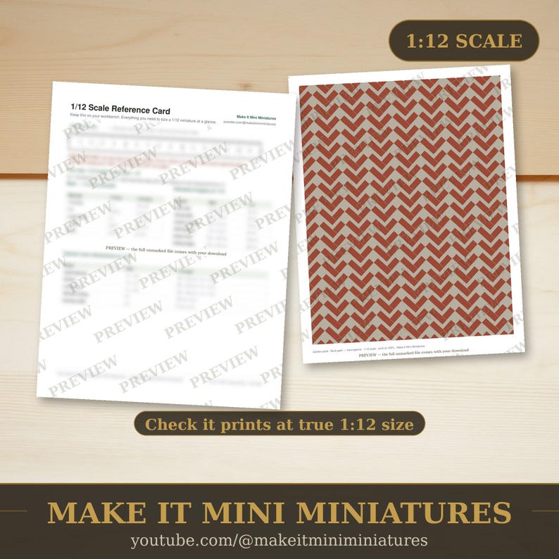 Dollhouse Wallpaper & Flooring Printable 1:12 Scale — Garden Pack, 20 Sheets image 3
