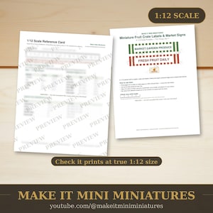 1:12 Scale Fruit Crate Labels & Market Signs – Dollhouse Stall Printable (Digital Download) image 3