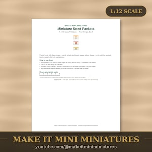 Miniatur-Samentütchen zum Ausdrucken im Maßstab 1:12 – Puppenhauszubehör (digitaler Download) Bild 2
