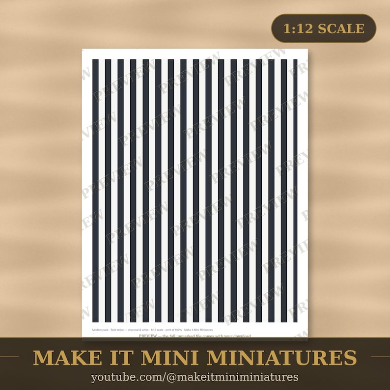 Papel pintado y suelos para casas de muñecas, imprimibles a escala 1:12 — Paquete moderno, 20 hojas imagen 1