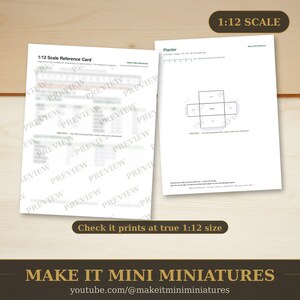 Dollhouse Planter Template 1:12 Scale — Printable Miniature Furniture Cut-Out Pattern image 3