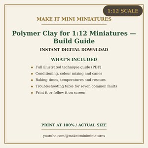 Polymer Clay for 1:12 Miniatures — Printable Step-by-Step Build Guide with Photographs image 6