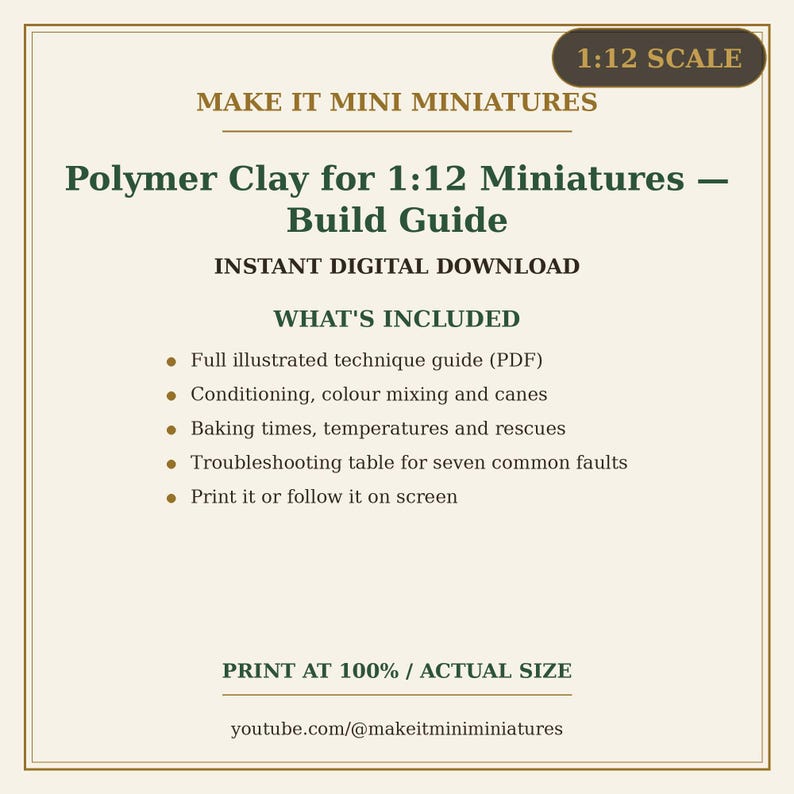 Polymer Clay for 1:12 Miniatures — Printable Step-by-Step Build Guide with Photographs image 6