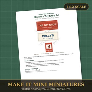 1:12 Scale Toy Shop Printable – Boxed Toys, Shelf Cards, Window Signs (Digital Download) Bild 2