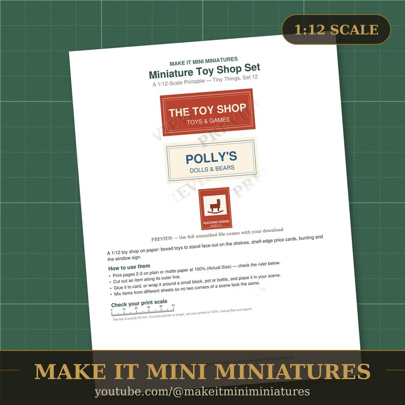 1:12 Scale Toy Shop Printable – Boxed Toys, Shelf Cards, Window Signs (Digital Download) Bild 2