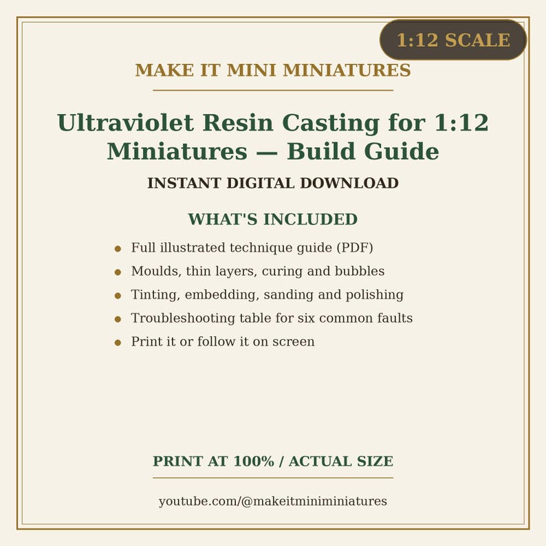 Ultraviolet Resin Casting for 1:12 Miniatures — Printable Step-by-Step Technique Guide image 5