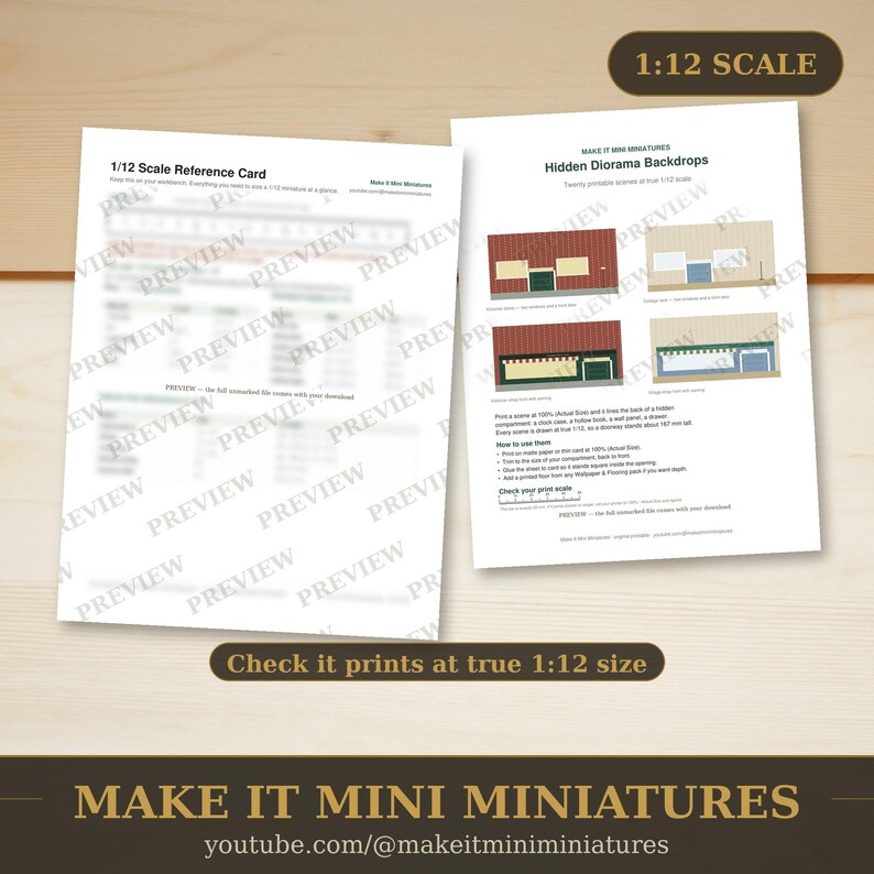 1:12 Scale Diorama Backdrops – 20 Printable Victorian Street, Shop, Room Scenes (Digital Download) image 3