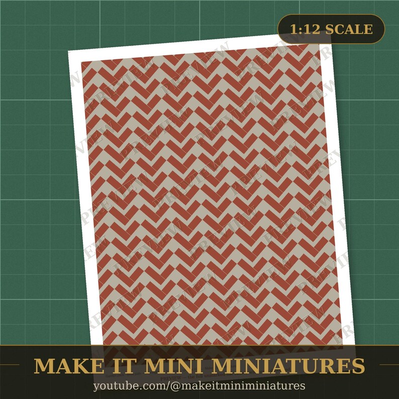 Dollhouse Wallpaper & Flooring Printable 1:12 Scale — Garden Pack, 20 Sheets image 2
